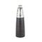 34" Black Glass Brushed Two-Toned Floor Vase with Textured Silver Top